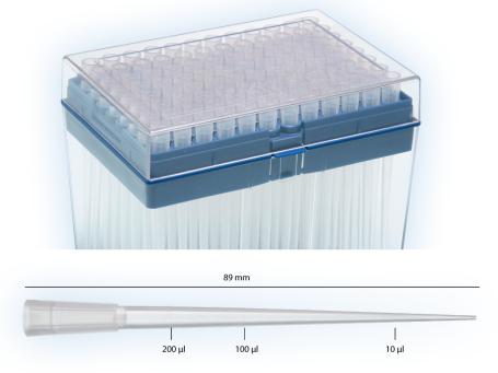 Filterspitzen Extra Lang 200 µl , 89 mm lang