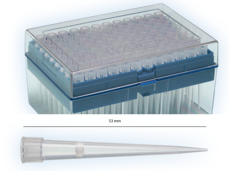 Filterspitzen Standard 100 µl , 53 mm lang