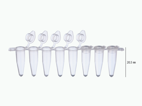 PCR 8-strip 0,2 ml mit anhängenden Deckeln (120 strips)