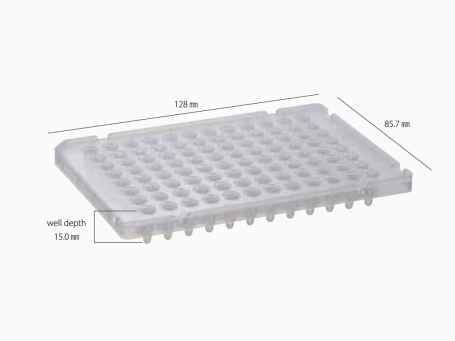 96 well PCR Platten 0,1 ml, half Skirted (10 Platten)