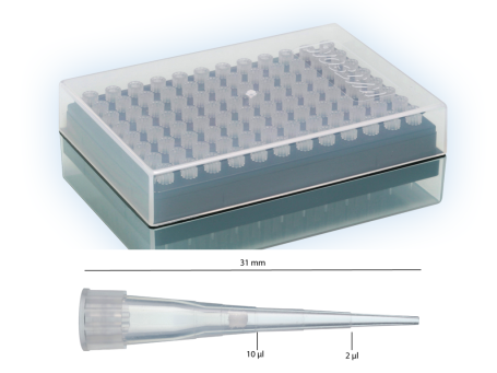Filterspitzen Standard 10 µl, 31 mm lang
