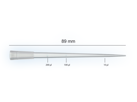 Pipettenspitzen extra lang 200 µl, 89 mm lang, graduiert